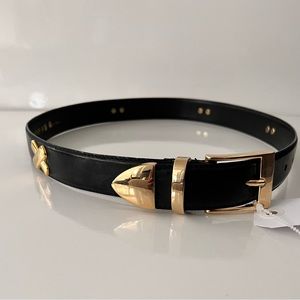 Paloma Picasso BNWOT Paloma Picasso smooth calfskin leather belt w/ goldtone buc